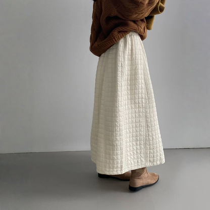 【ボトムス】ウエストゴム コットン風  厚手 バルーンスカート【JZシリーズ】