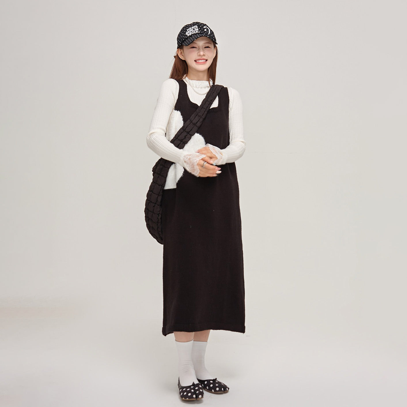 【ワンピース】💎エレガント＆高級感 ノースリーブワンピース 秋冬 レディース フレンチ風 ベストワンピ 【JZシリーズ】