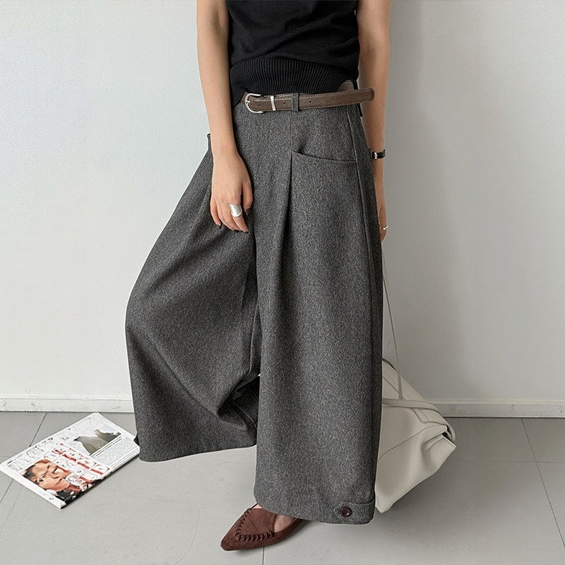 【ボトムス】タック入り Aライン  ワイドスラックス  パンツ 【JZシリーズ】