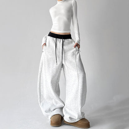 【ボトムス】ワイドスウェットパンツ 裏起毛 冬 しっかり生地 2way ゆったり＆裾絞り【FCシリーズ】