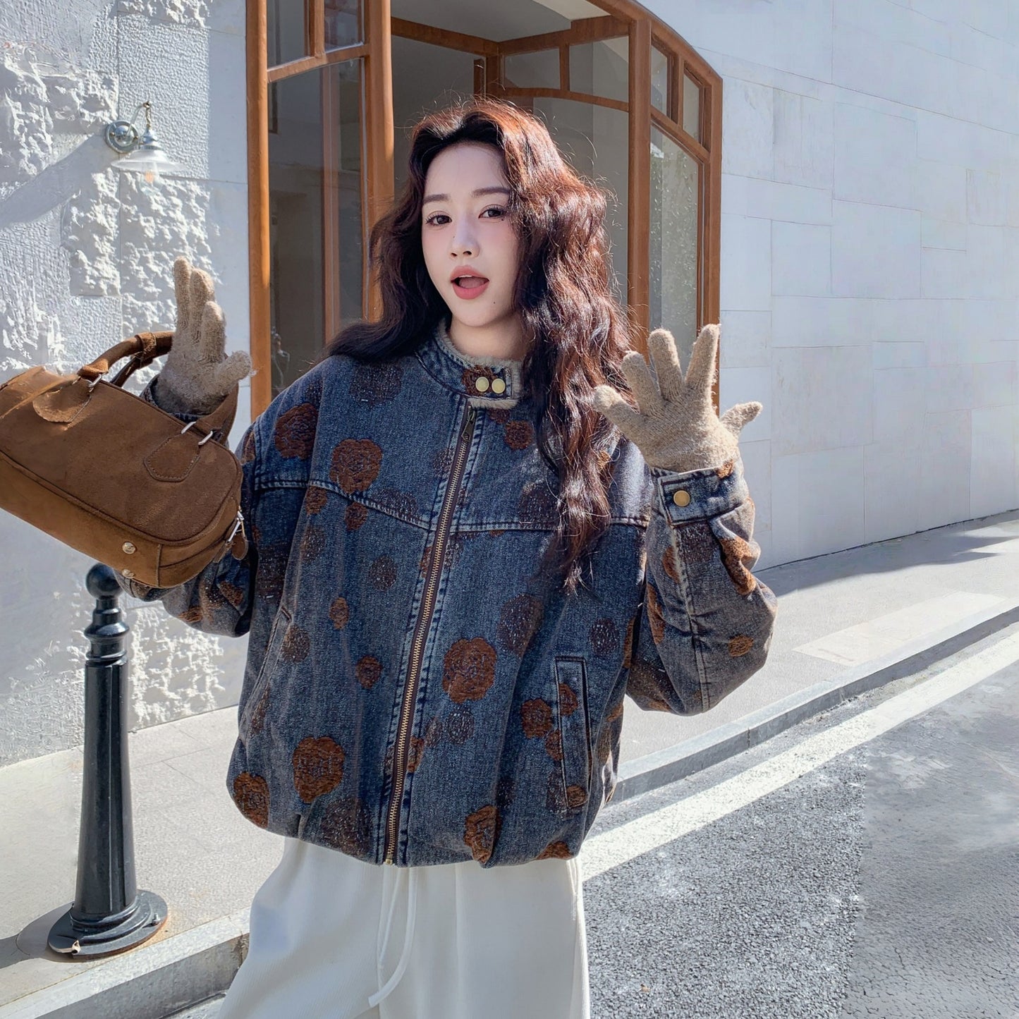 【アウター】ファッション レトロ 花柄 若見え ジャケット【SHシリーズ】