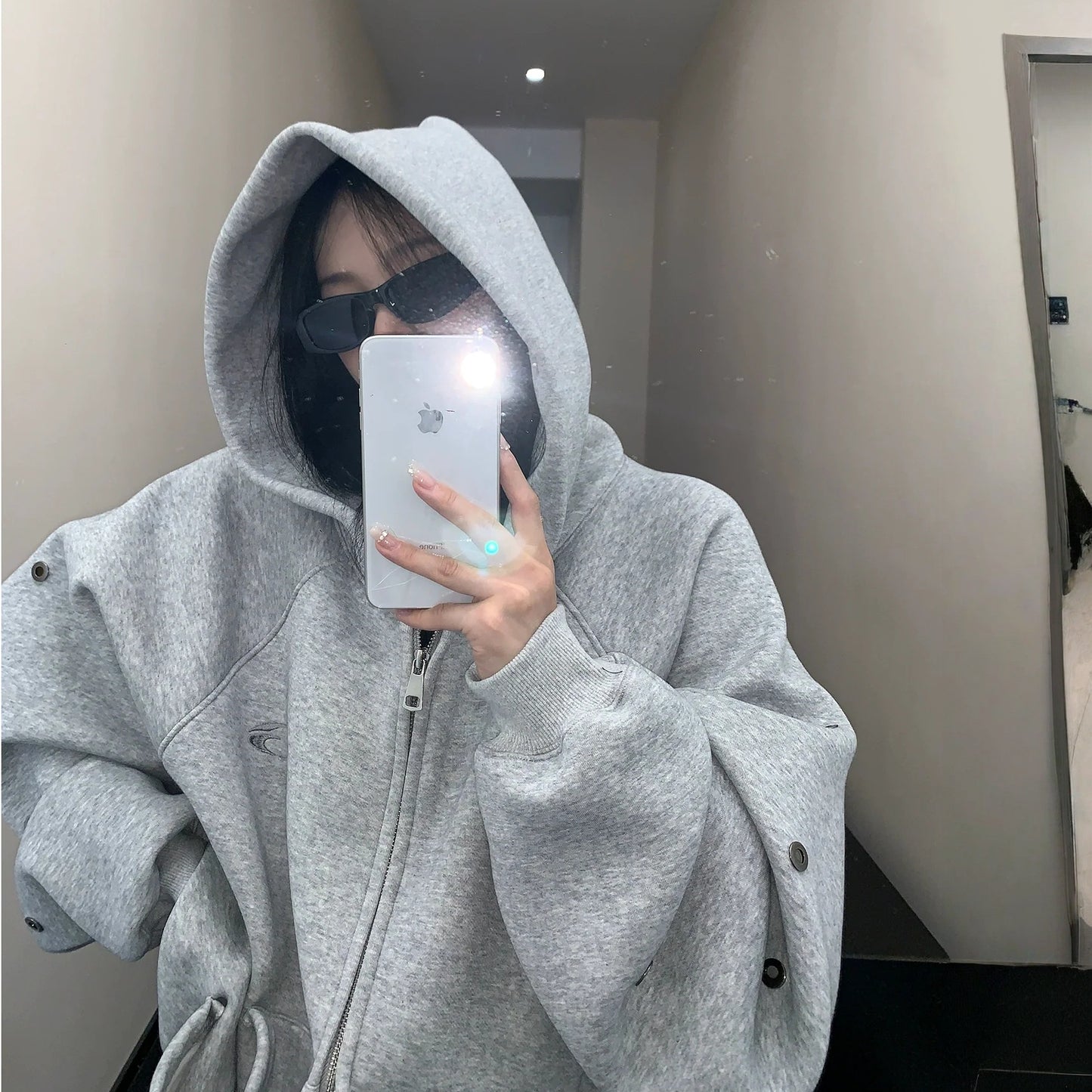 【アウター】春 秋 冬 袖スリット入り オーバーサイズ ヴィンテージ感  裏起毛 パーカー ジャケット 【FCシリーズ】