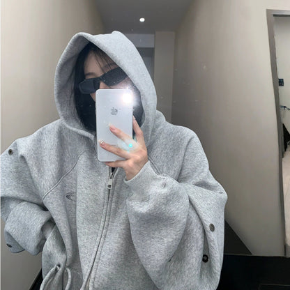 【アウター】春 秋 冬 袖スリット入り オーバーサイズ ヴィンテージ感  裏起毛 パーカー ジャケット 【FCシリーズ】