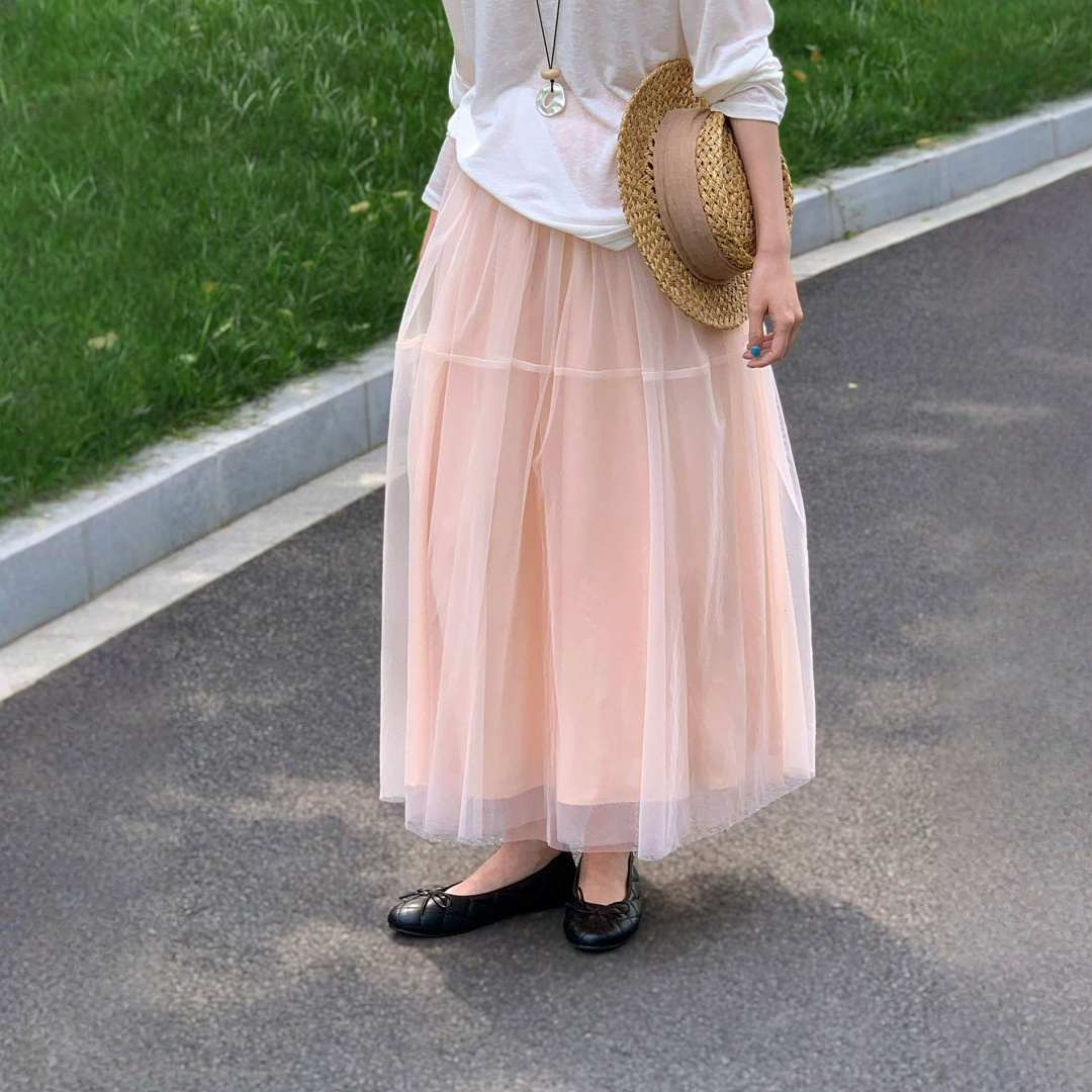 【ボトムス】バレエソング フェミニンでやさしい雰囲気 シアースカート 【JZシリーズ】