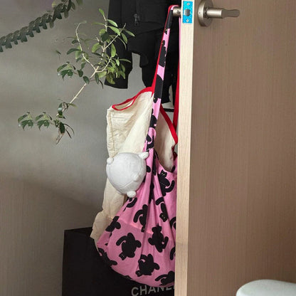 【バッグ】キャンバストートバッグ ピンクキャット ショルダー ハンド 斜め掛け