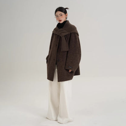 【アウター】高品質 ウール100% ニットカラー ミドルコート レディース【JZシリーズ】