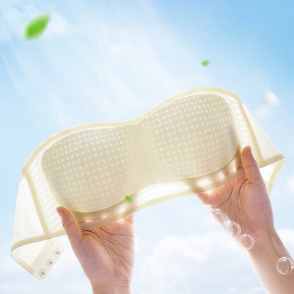 キャミワンピ必須！【グッズ】 夏 薄型 アイスシルク ストラップレスブラ レディース下着 滑り止め付き インビジブル / ノンワイヤー