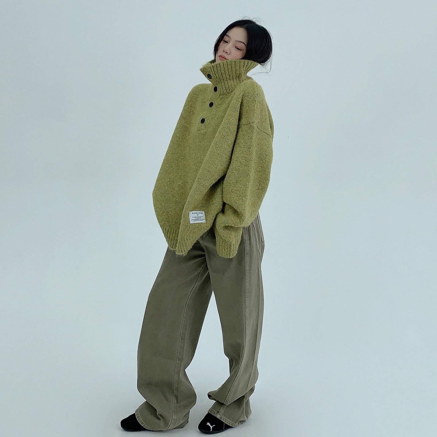 【トップス】春秋冬 厚手 ルーズフィット タートルセーター 暖か ニット レディース【FCシリーズ】