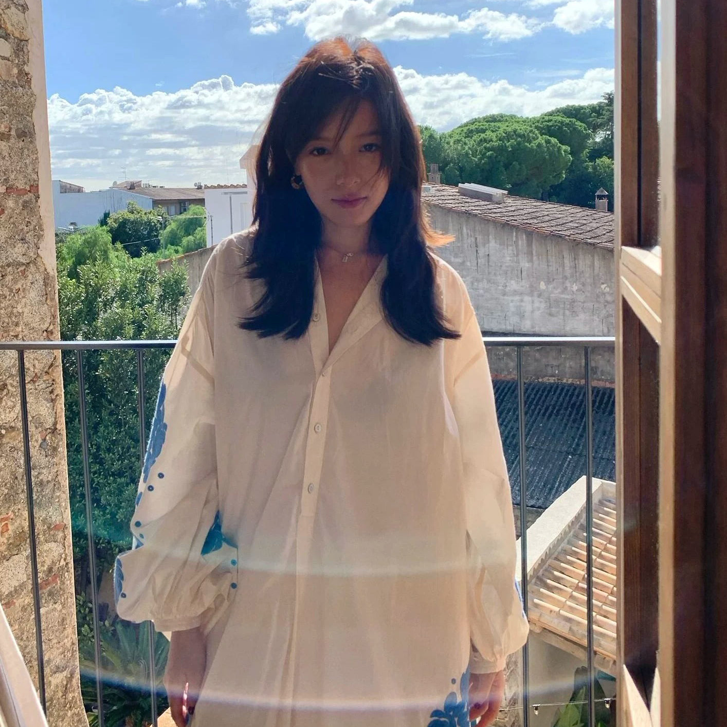 【ワンピース】花柄プリントワンピース レディース バルーンスリーブ デザイン性 ゆったり フェミニン ロングワンピース【SHシリーズ】