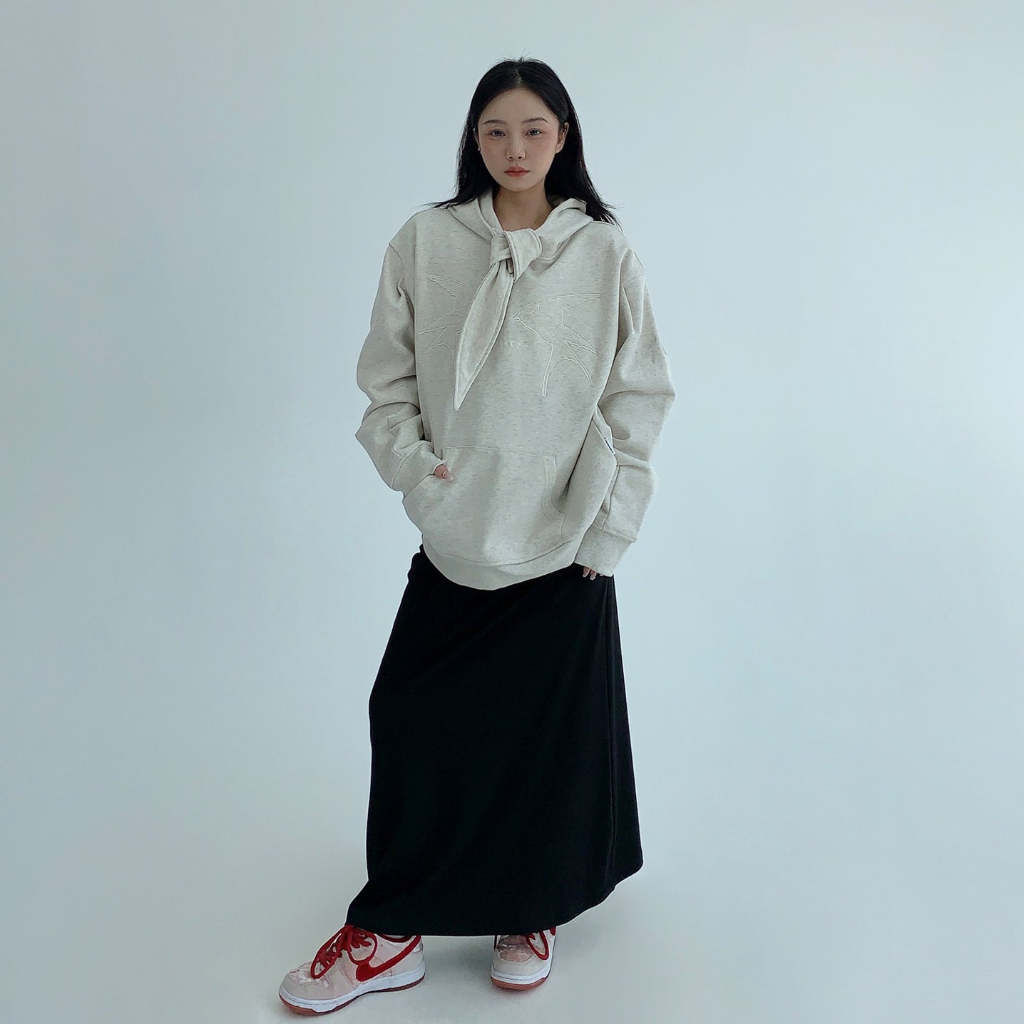 【トップス】✨ヴィンテージ刺繍＆リボンデザイン裏起毛フーディ レディース 秋冬新作【FCシリーズ】