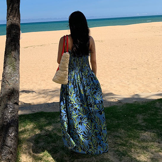 【ワンピース】花柄×リゾート感たっぷり ノースリーブワンピース 夏 大人気トレンドアイテム【SHシリーズ】