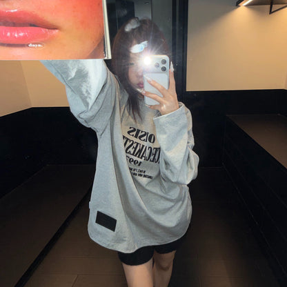 【トップス】コットンロゴロンT レディース リラックスシルエット 長袖Tシャツ 秋コーデ【FCシリーズ】
