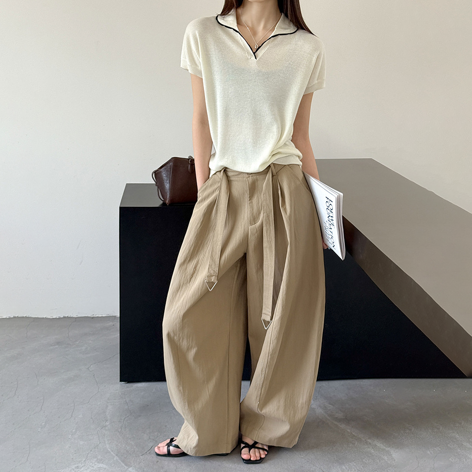 【トップス】襟付きTシャツ レディース 春新作 韓国風 ゆったり カジュアル 半袖 デザインTシャツ【JZシリーズ】