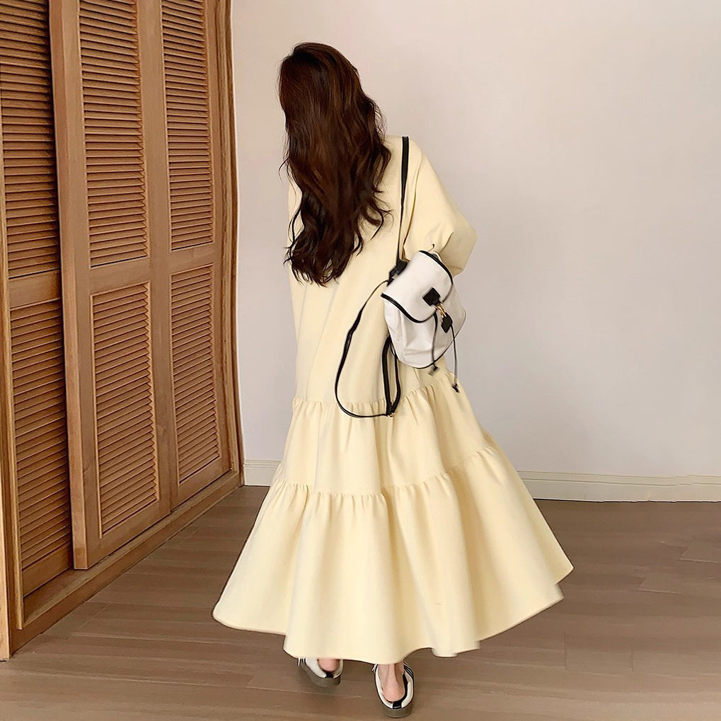 【ワンピース】リラックス感 スウェットワンピース 春秋 個性的 かわいい カジュアルゆったり 長袖ワンピース【JZシリーズ】