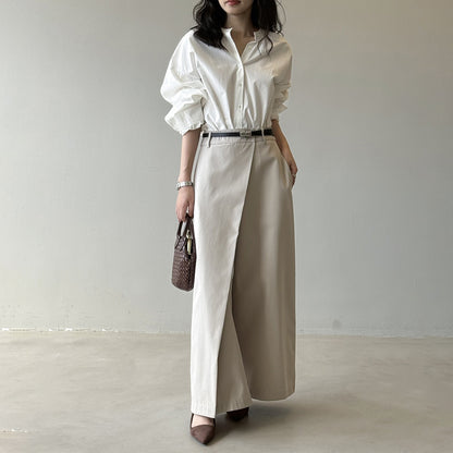 【トップス】日本風 丸首シャツ レディース 秋新作 個性的で大人可愛い 通勤長袖トップス【JZシリーズ】