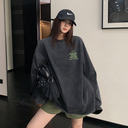 【トップス】アメリカンヴィンテージウォッシュロンT レディース オーバーサイズ 秋コーデ 長袖Tシャツ【FCシリーズ】