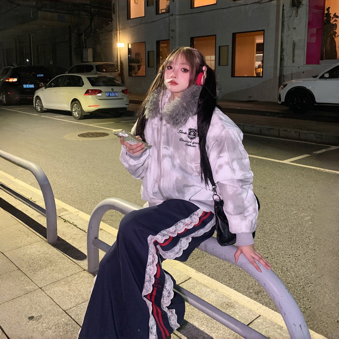 【アウター】アメリカン グラデーション フード付き メンズ＆レディース 厚手 痩せ見え 綿入れコート【FCシリーズ】