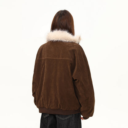 【アウター】ミラード イーグルモチーフ 中綿ジャケット ヴィンテージ風 ワーク レディース 厚手 綿入れコート【FCシリーズ】