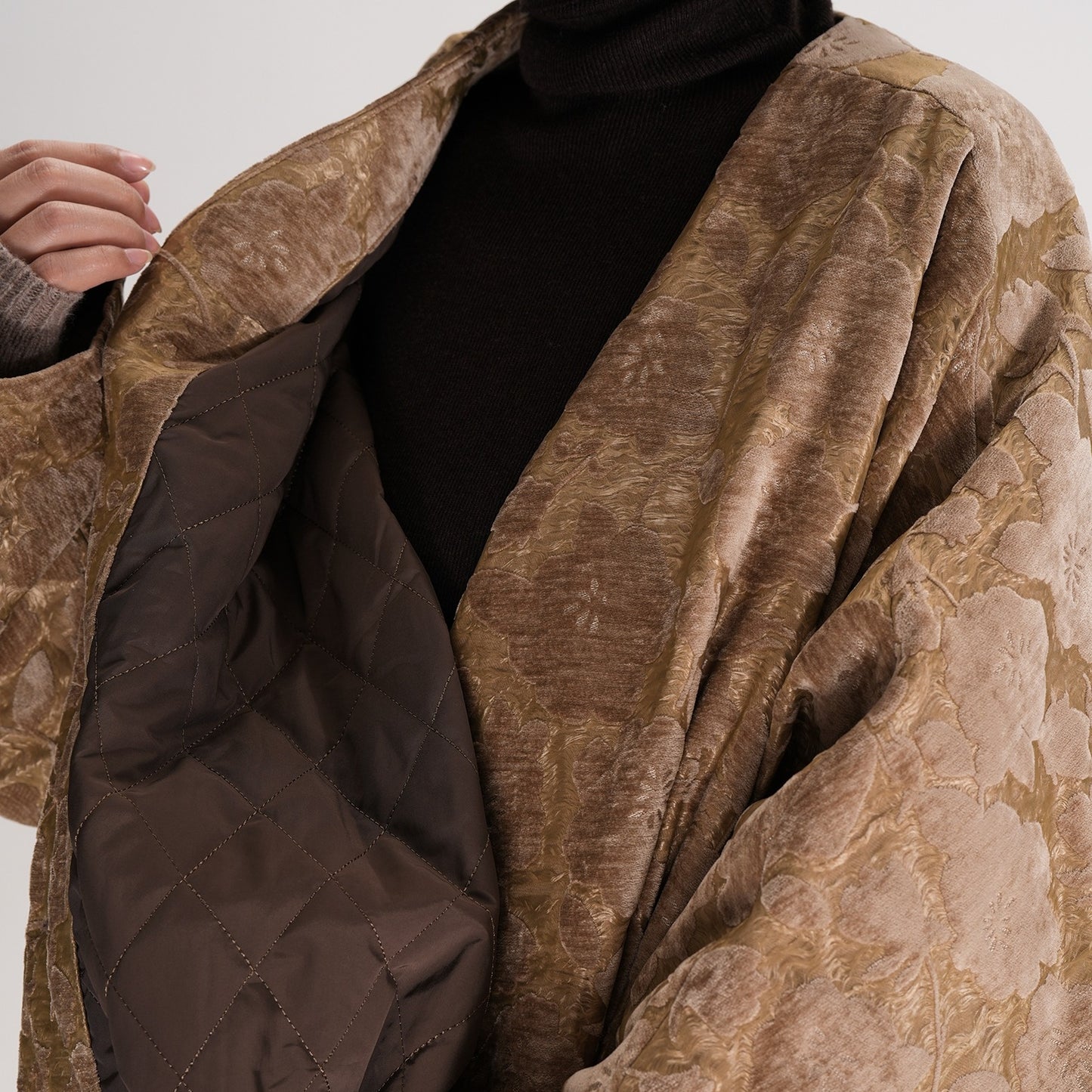 【アウター】オフィスカジュアル風 Vネック 中綿ジャケット 【JZシリーズ】