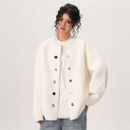 【トップス】　ボタン 厚手 ニッチ ファスナー付き  セーター【FCシリーズ】