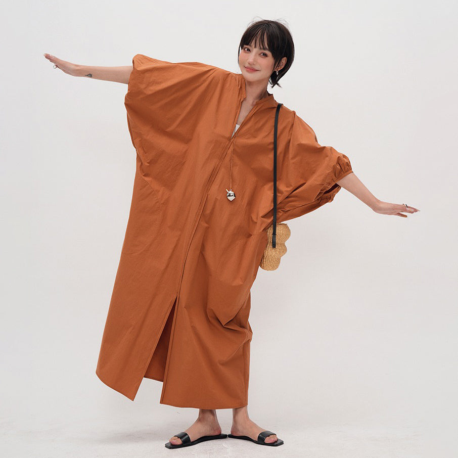 【ワンピース】夏 デザイン感溢れる プルオーバー ゆったりシルエット バカンス風半袖ワンピース【JZシリーズ】