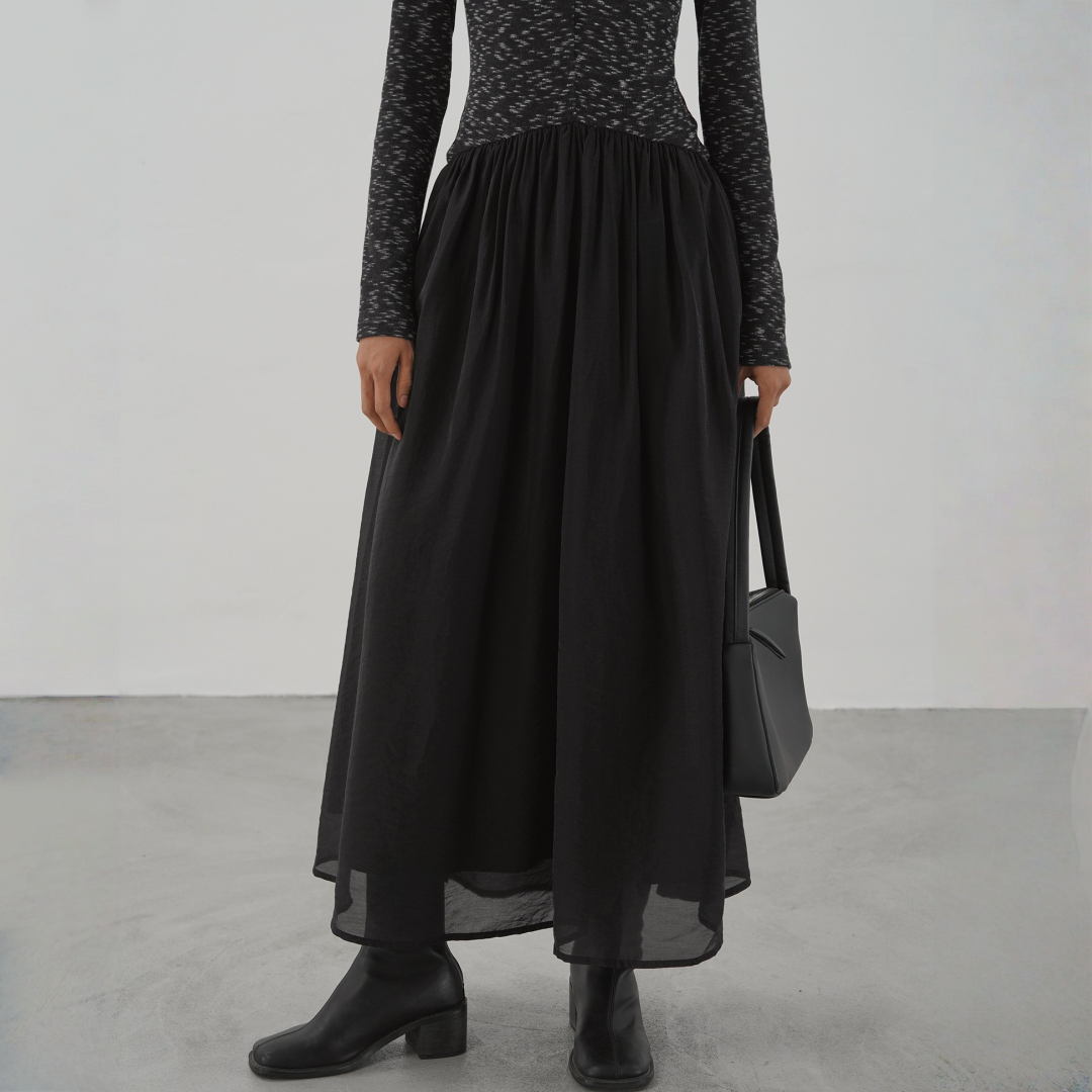 【ワンピース】春 秋 冬 エレガントな雰囲気 Vネック 長袖 ワンピース 【JZシリーズ】