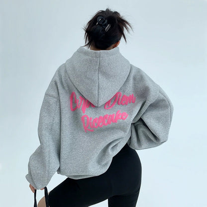 【トップス】秋冬 シンプル プリント 裏起毛 フード付き パーカー 【FCシリーズ】