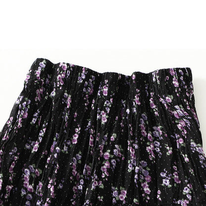 【ボトムス】レトロ 夏 フレンチ風 ハイウエスト フローラルスカート｜美シルエット×大人可愛い【SHシリーズ】