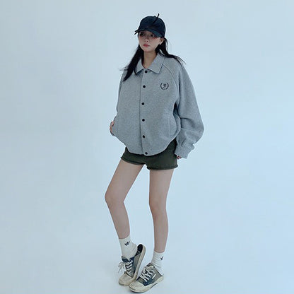 【アウター】男女兼用 シンプルチェック切替ショートジャケット カジュアルアウター【FCシリーズ】【10～15日内発送】