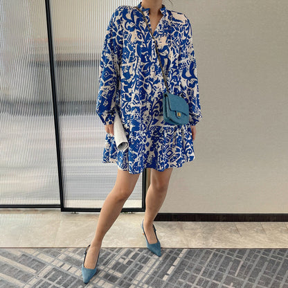 【ワンピース】ヴィンテージ 長袖ワンピース レディース 春夏秋 ミニ丈 ゆったり スリム見え 上品コーデ【SHシリーズ】