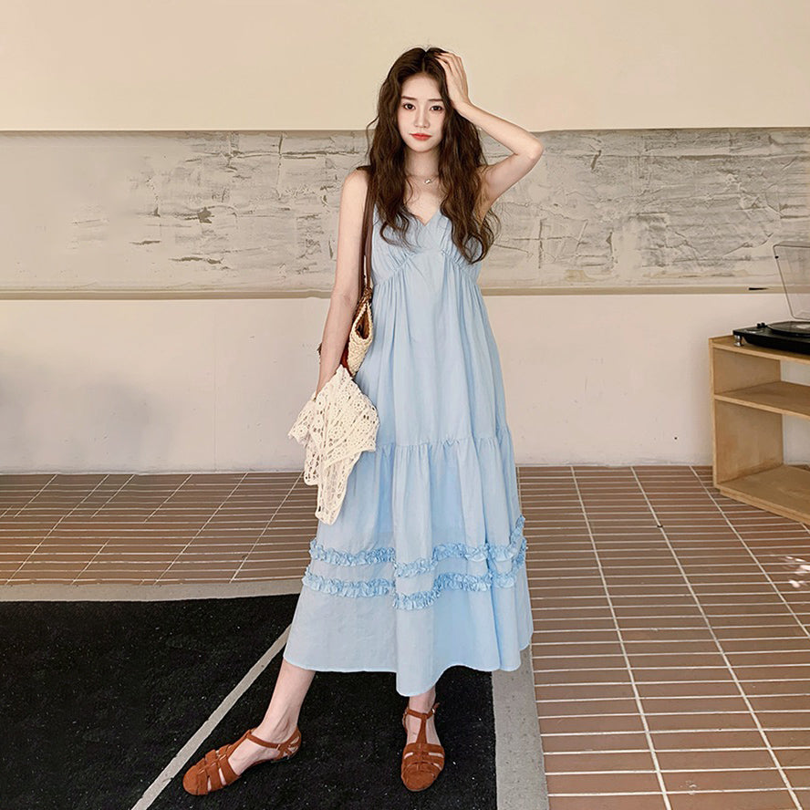 2点セット！【セットアップ】夏新作 フレンチエレガンス レース編み ノースリーブ ベスト＋ワンピースセット【SHシリーズ】