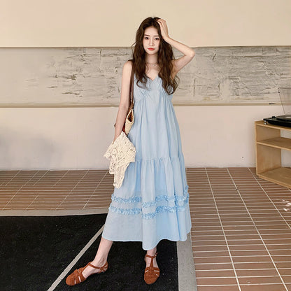 2点セット！【セットアップ】夏新作 フレンチエレガンス レース編み ノースリーブ ベスト＋ワンピースセット【SHシリーズ】