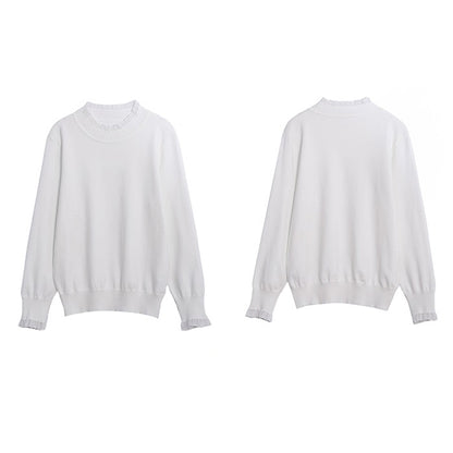 【トップス】◎インナー必須◎ レース切り替えメッシュニット Tシャツ【JZシリーズ】