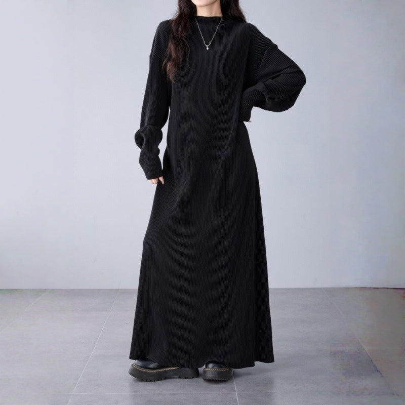 【ワンピース】春 秋 冬 ダーク ルーズ ドレープ感 長袖 ワンピース 【JZシリーズ】