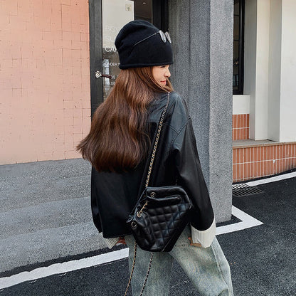 【アウター】高級感 カジュアル  ショート丈 超おしゃれなストリートスタイル ゆったりPUレザージャケット【JZシリーズ】