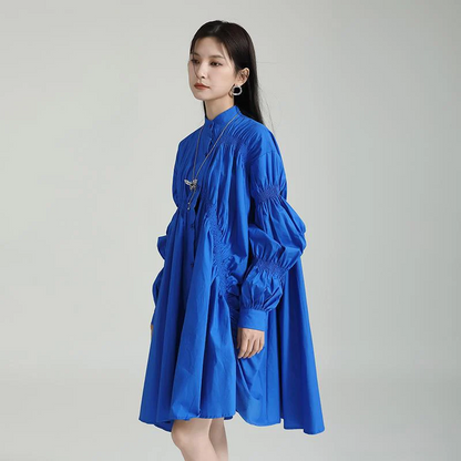 【ワンピース】春 秋 冬 パフスリーブ ルーズ 特別デザイン 長袖 ワンピース 【AHシリーズ】