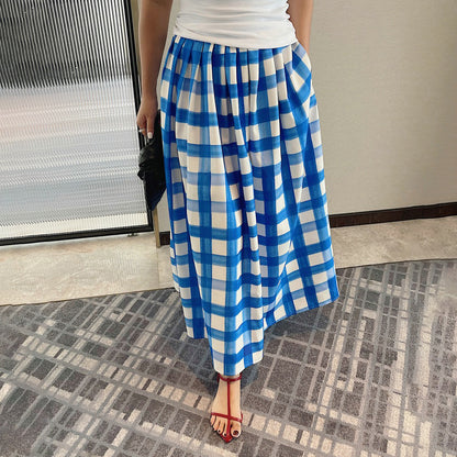 【ボトムス】韓国風 スリム見え 上品な雰囲気 ハイウエストミモレ丈フレアスカート 夏新作 ゆったりシルエット 【SHシリーズ】