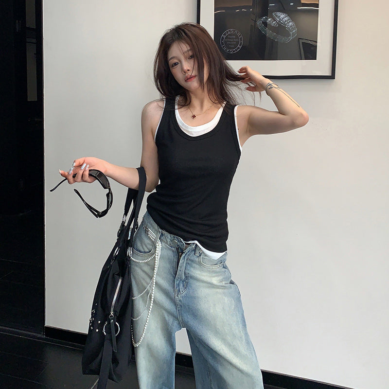 簡約疊穿感背心｜修身短版無袖上衣【FC系列】
