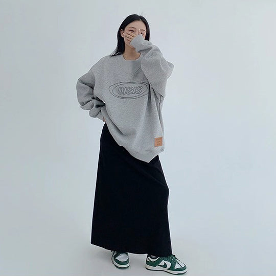 【トップス】💤ルーズ感＆ゆったり💫刺繍入りクルーネック裏起毛スウェット レディース 秋冬新作 パーカー【FCシリーズ】