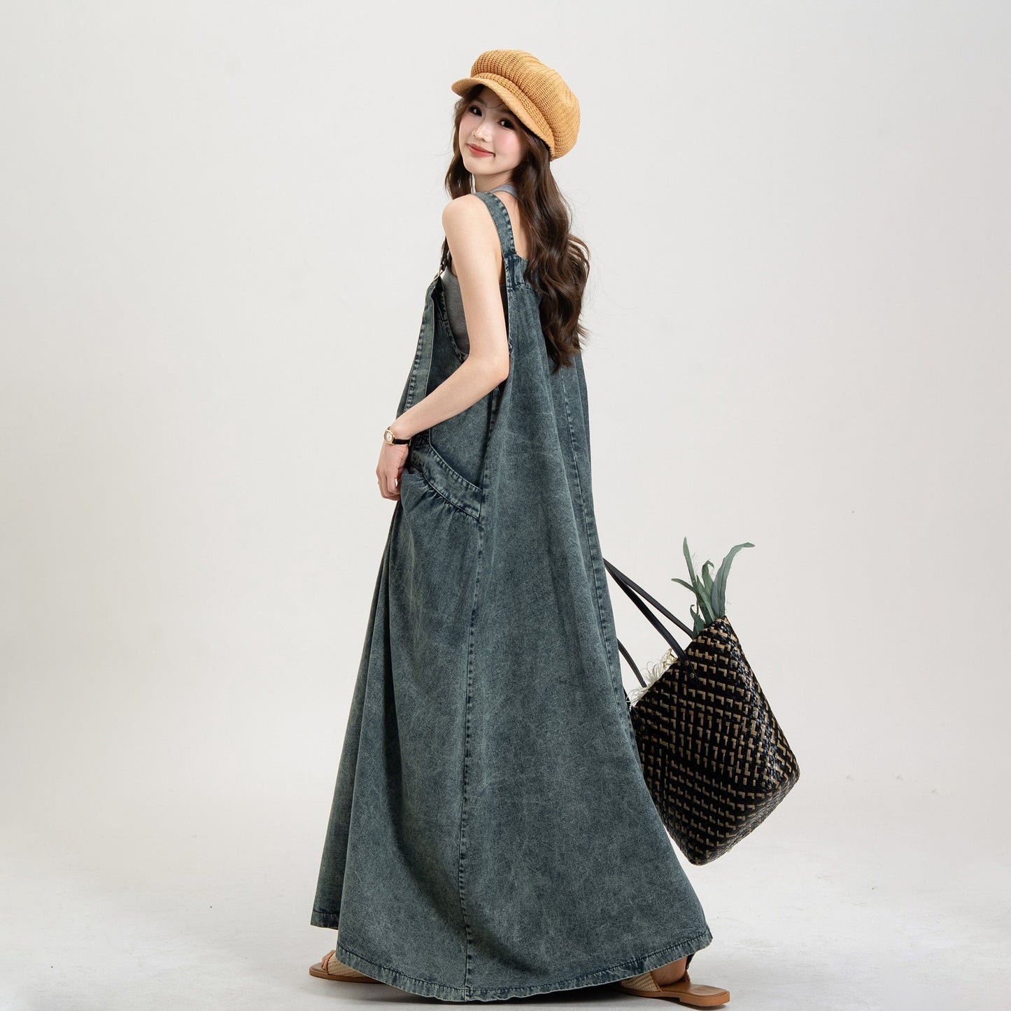 【ワンピース】アート系 デニムジャンパースカート レディース ヴィンテージ加工 ゆったり Aライン ロング丈 ノースリーブワンピース
【JZシリーズ】