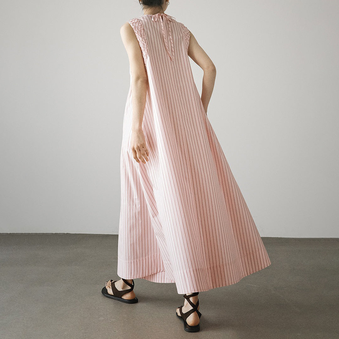 【ワンピース】レトロ風 ノースリーブワンピース レディース 春夏 ゆったり ロング丈 ナチュラル デザイン【JZシリーズ】
