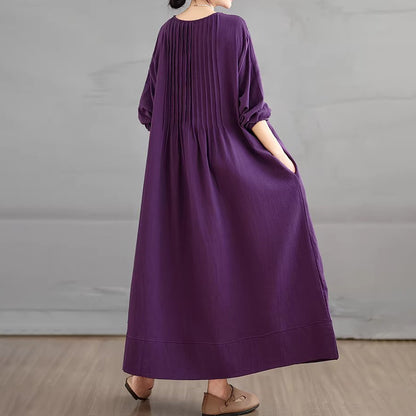 【60%OFF⭐️早い者勝ち】【ワンピース】前後アコーディオンプリーツ 膝下丈 細見え 上品 長袖 レディース【JZシリーズ】