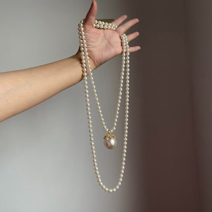 【🎁 B2G1｜先行スタート！】【グッズ】ヴィンテージ風ロングパールネックレス｜軽奢・高級感｜韓国・日本風シンプルエレガントレディースアクセ