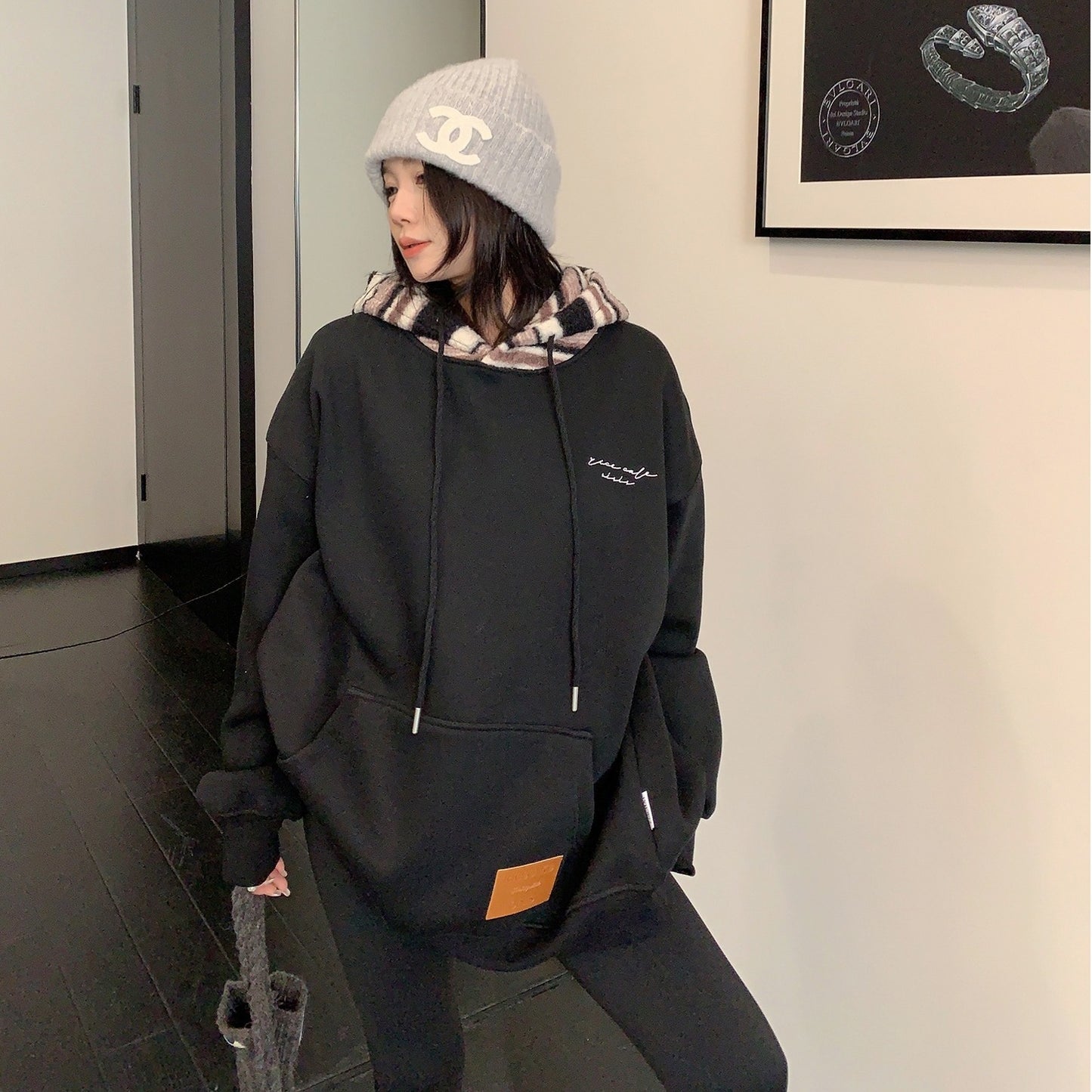 【トップス】切り替え 春 秋 冬 裏起毛 フード付き パーカー【FCシリーズ】