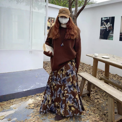 【60%OFF⭐️早い者勝ち】【ボトムス】メラード風 小花柄 フレア 体型カバー スカート 【SHシリーズ】