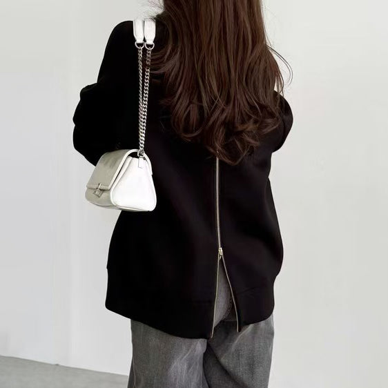 前後着用可 【トップス】秋冬 2025 レディース ジップパーカー リバーシブル