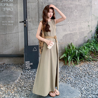 【ワンピース】夏 韓国風通勤 クール＆エレガント オルチャン系 ノースリーブワンピース【JZシリーズ】【SNシリーズ】