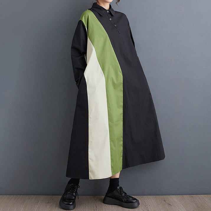 【60%OFF⭐️早い者勝ち】【ワンピース】ゆったり 大きいサイズ ピンチバック チュニックドレス シンプル カジュアル 通勤 スウィート 長袖 ワンピース【JZシリーズ】