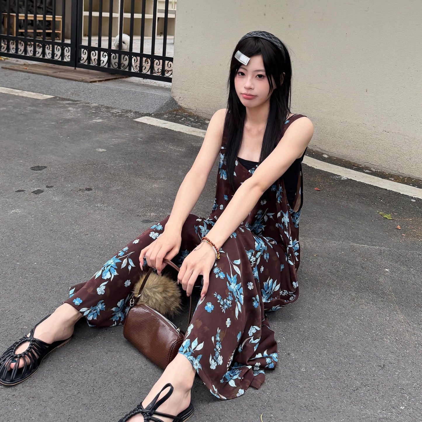 【ボトムス】サロペット レディース 夏 Vネック ワイドパンツ ゆったり 体型カバー オールインワン 人気 リラックスコーデ【SHシリーズ】