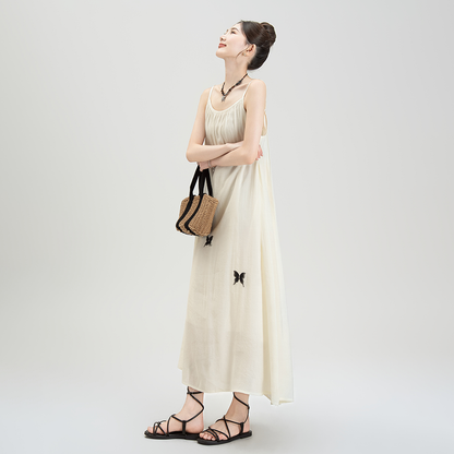 【ワンピース】夏新作 ゆったりシルエット ノースリーブキャミワンピース バカンス風【SHシリーズ】